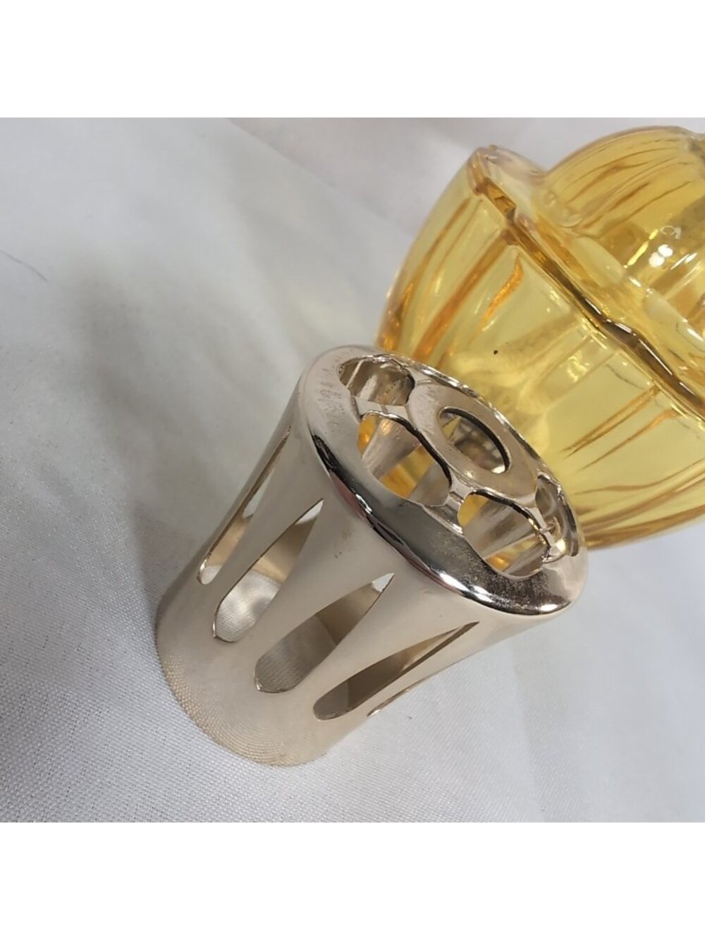 Vintage Amber Glass Lampe Berger France Catalytic Fragrance Lamp Amber Yellow - Picture 7 of 10
